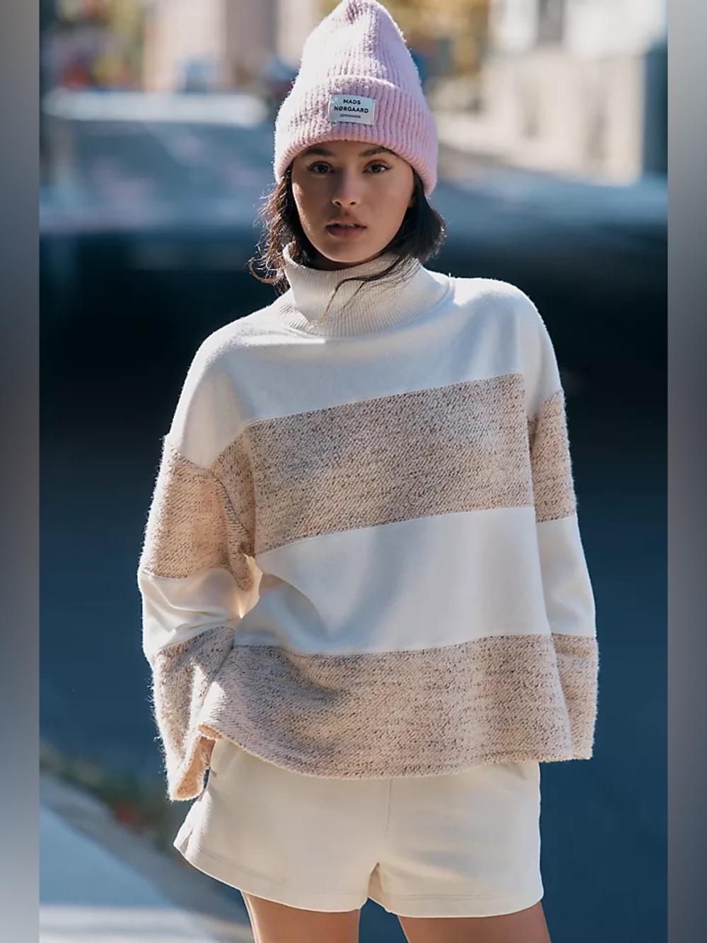 Daily Practice Anthropologie Long Sleeve Poncho Top XL Striped Sweater Oversized